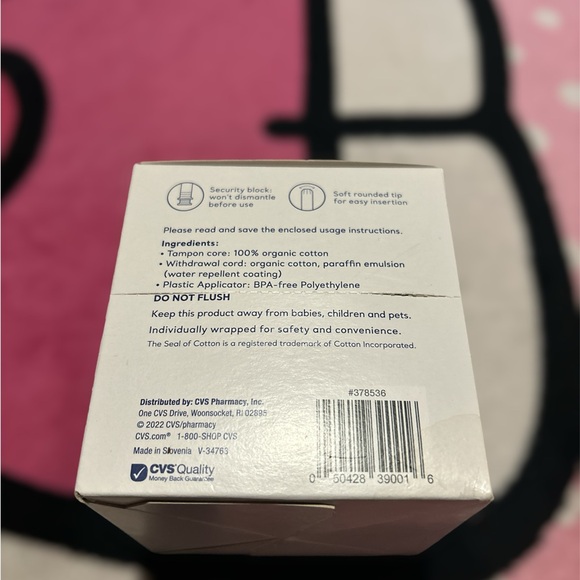 Live Better Organic Cotton Tampons CVS Health SUPER 16Ct - Picture 2 of 3